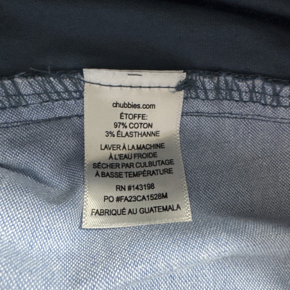 Chubbies Shorts Mens XX-Large Blue The True Blues Chino 5.5" Inseam NWT‎ - Picture 6 of 11